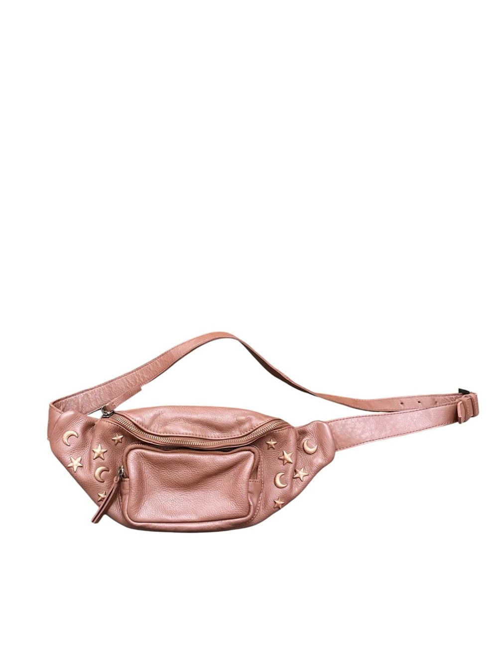 We The Free Metallic Rose Crossbody Belt Bag with Star & Moon Studs